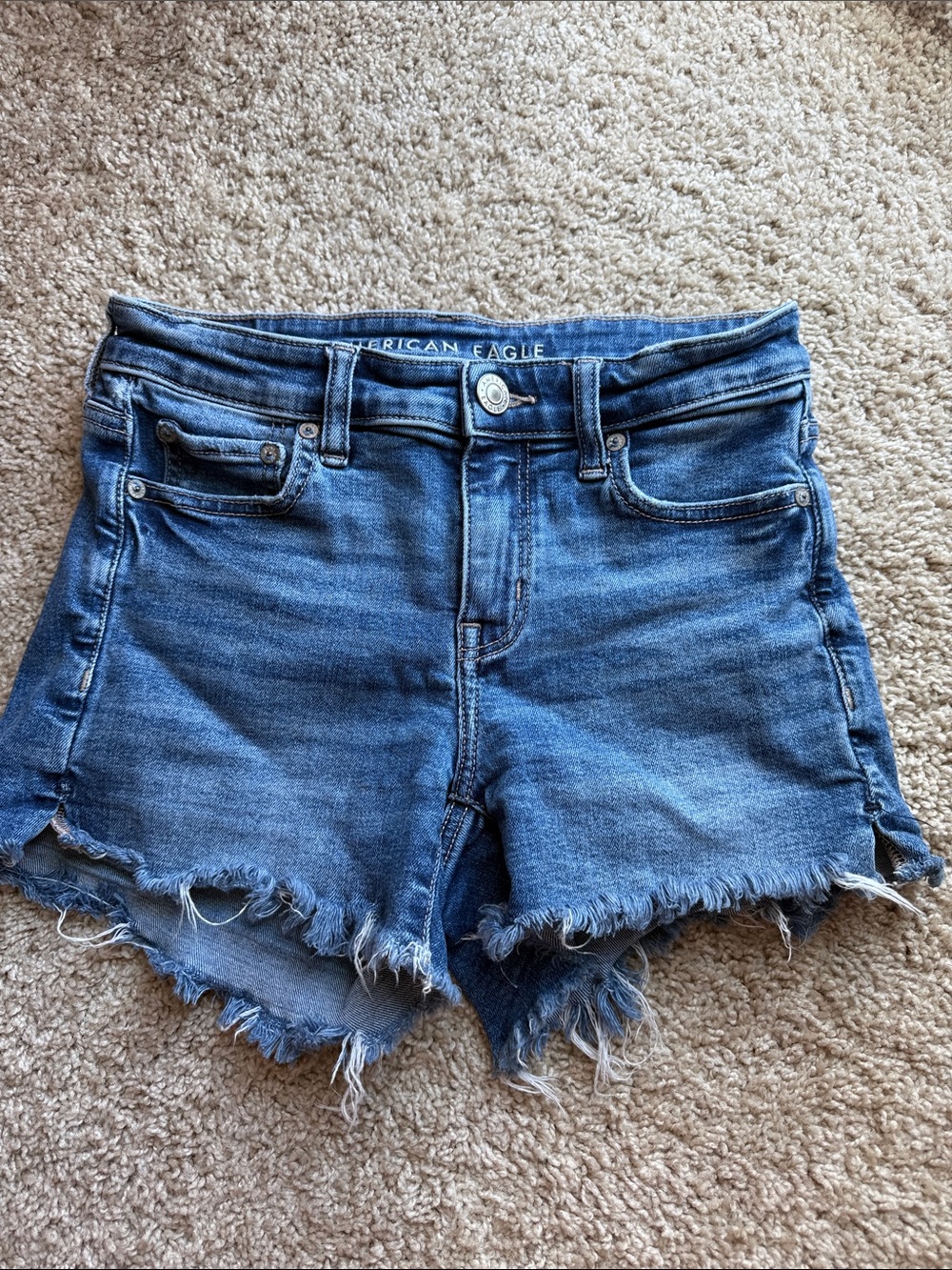 American Eagle Outfitters Distressed Blue Denim Cutoff Shorts